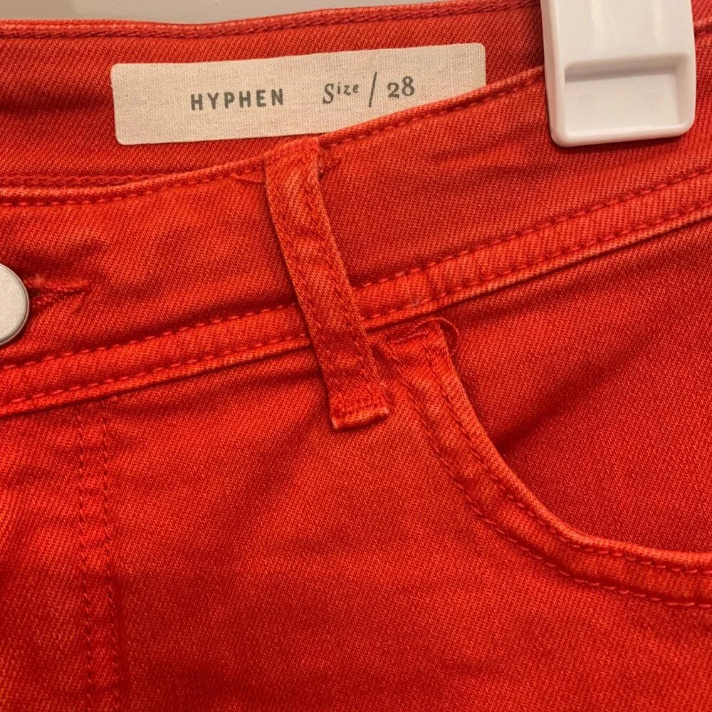 Anthropologie Pilcro Hyphen Red Mid Rise Denim Shorts - Picture 3 of 5